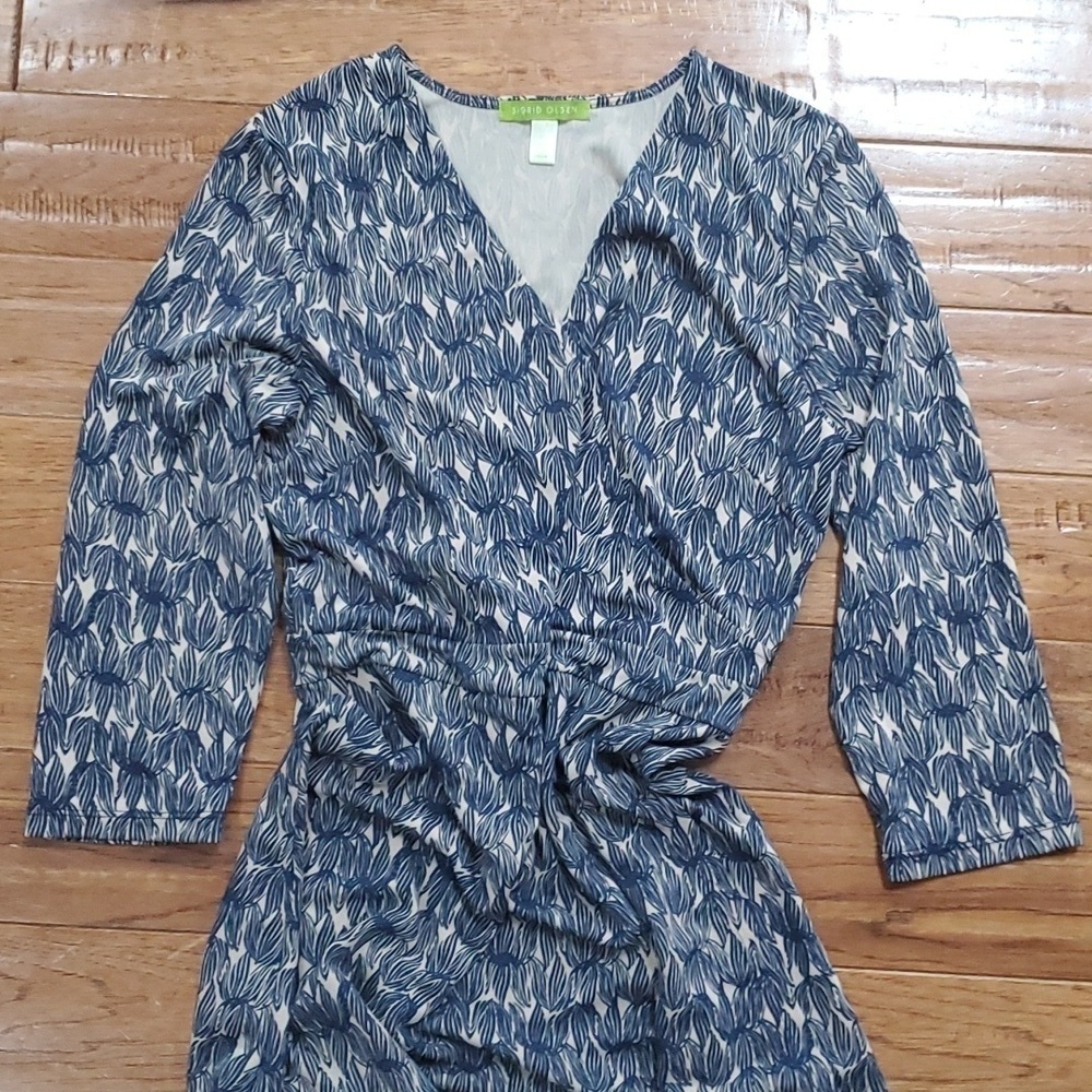 Sigrid Olsen faux wrap print midi dress